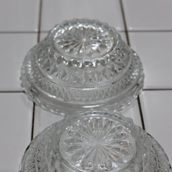 Vintage 1960's Ornate Cut Glass Bowls Condiment Serving - Picture 7 of 11